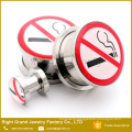 Customized Stainless Steel No Smoking Logo Epoxy Ear Flesh Tunnel Piercing